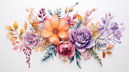  a bunch of flowers that are on a white wall together.  generative ai