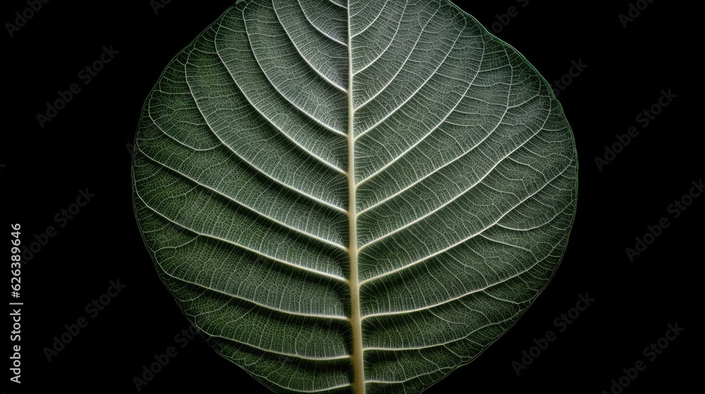 Poster transparent skeleton leaf with beautiful texture on a green. beautiful generative ai aig32