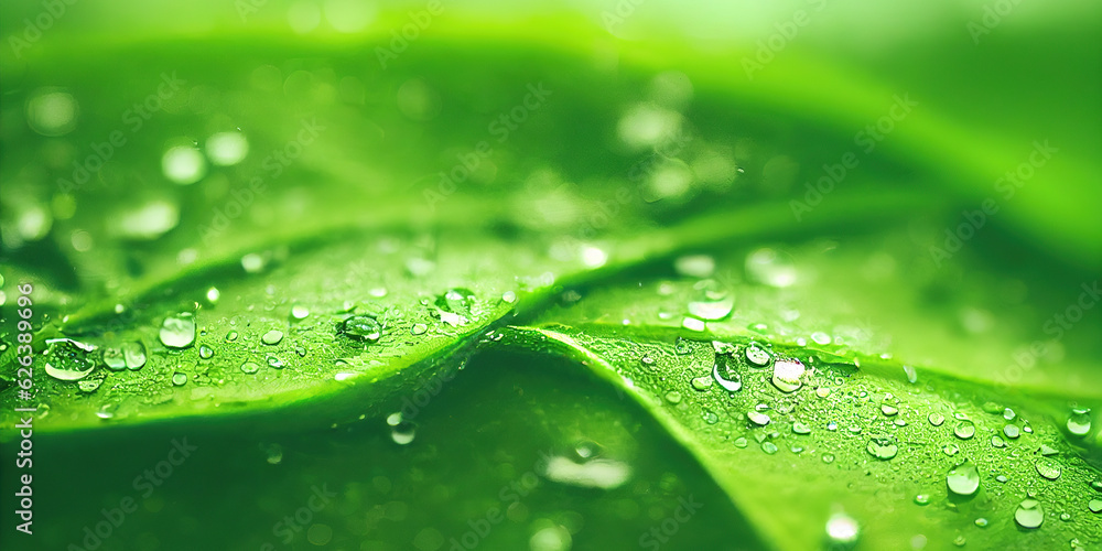 Poster green leaf background close up view. nature foliage abstract of leave texture for showing concept of