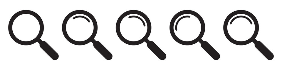 Loupe icon. Magnifying glass icon, magnifier symbol.