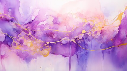 a painting of purple and yellow paint on a white background.  generative ai