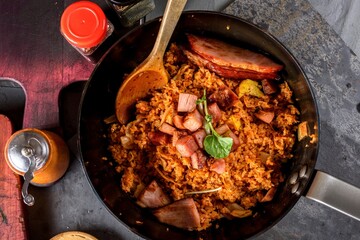 Savory Fusion: Close-Up of Kimchi Fried Rice, a Delectable Blend of Flavors, Captured in 4K Resolution