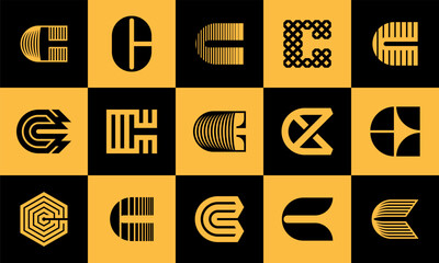Minimalist abstract letter C logo brand - obrazy, fototapety, plakaty