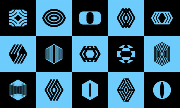 Line geometric letter O logo design branding