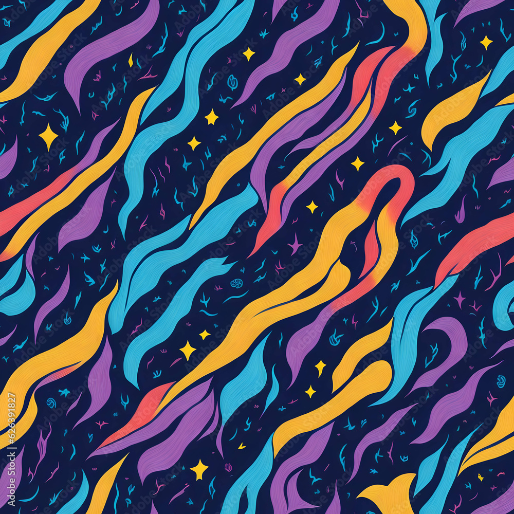 Aufkleber abstract colorful swirl seamless pattern, generative ai