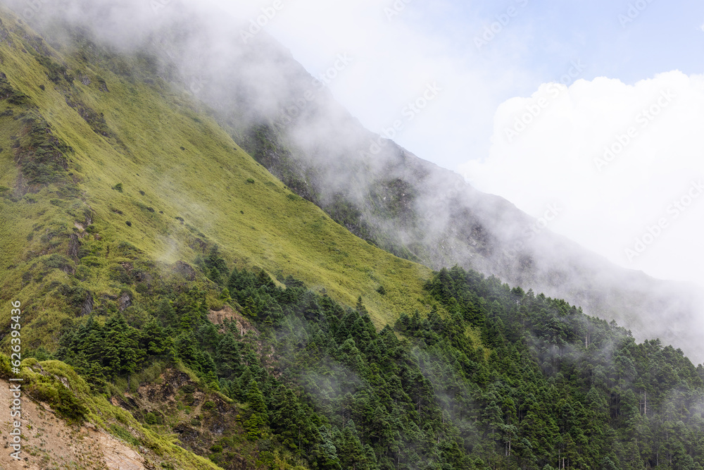 Poster sea of the cloud over the mountain