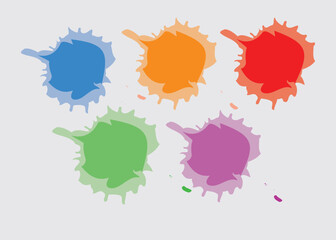 Abstract watercolor on white and black background. The color splashes on the paper. It is hand-drawn.