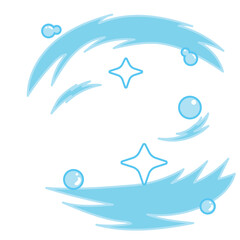 Water Swipe and bubble Freehand Comic Effect Memphis