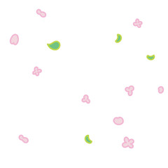 Leaf and Petal Freehand Comic Effect Memphis