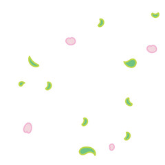 Leaf and Petal Freehand Comic Effect Memphis