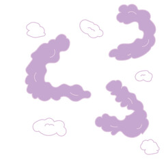 Cloud Freehand Comic Effect Memphis