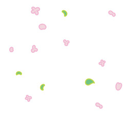 Leaf and Petal Freehand Comic Effect Memphis