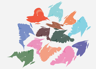 Abstract watercolor on white and black background. The color splashes on the paper. It is hand-drawn.