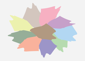 Abstract watercolor on white and black background. The color splashes on the paper. It is hand-drawn.