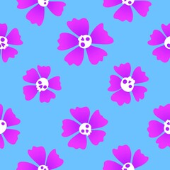 Autumn floral seamless Halloween skulls flower pattern for wrapping paper and fabrics and kids clothes print