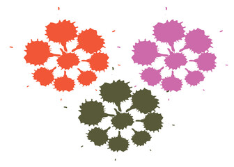 Abstract watercolor on white and black background. The color splashes on the paper. It is hand-drawn.