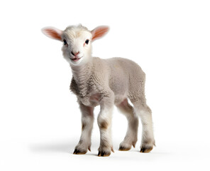 Naklejka premium Lamb on white background
