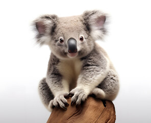 Koala on white background