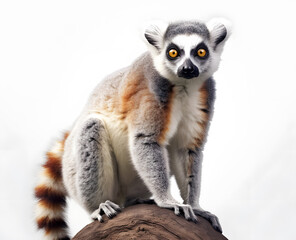 Lemur on white background