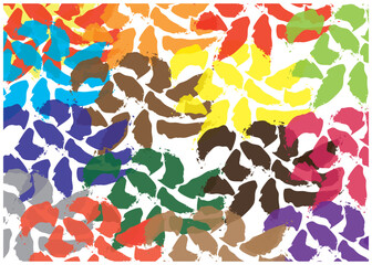 Abstract watercolor on white and black background. The color splashes on the paper. It is hand-drawn.