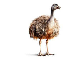 Ostrich on white background