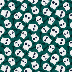 Pattern black and white in a cute style, vector art, for background, for textiles, Halloween theme, for children,