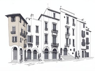 City street cartoon landscape. AI generated illustration