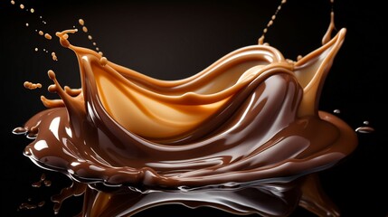 Richly flowing melted chocolate in mesmerizing display