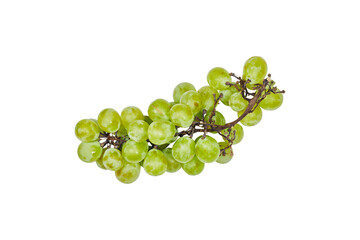 bunch of ripe fresh green grapes isolated on white