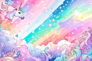 horse and rainbow by Ai Generative