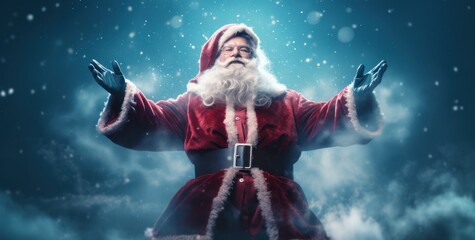 Fototapeta premium Christmas background with Santa Claus.