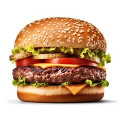 Tasty beef burger isolated