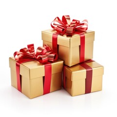 Christmas Gift boxes isolated.