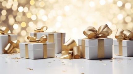 Christmas gift boxes background