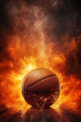 Fototapeta premium Basketball ball background with light.