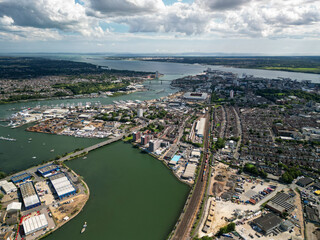 Obraz premium Southampton City Centre, Drone Photography, 48mp 