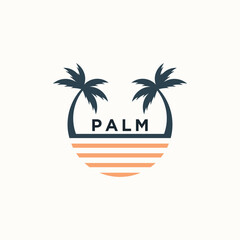 Palm tree logo design vector illustration