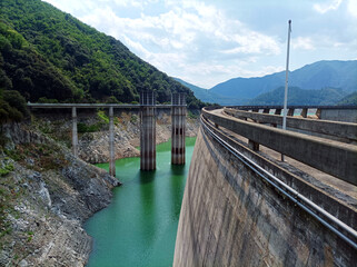 Obraz na płótnie Canvas Dam in the mountains. Pantà de Susqueda, Girona, Spain