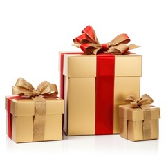 Fototapeta premium Christmas Gift boxes isolated.