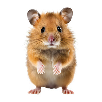 cute hamster isolated on transparent background ,generative ai