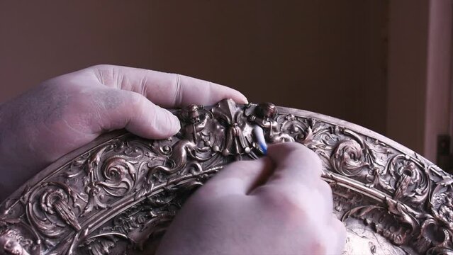 Preserving the Past: Art Restorer Cleans Antique French Silver