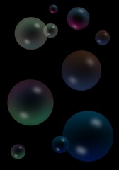 Bubbles on Black Background