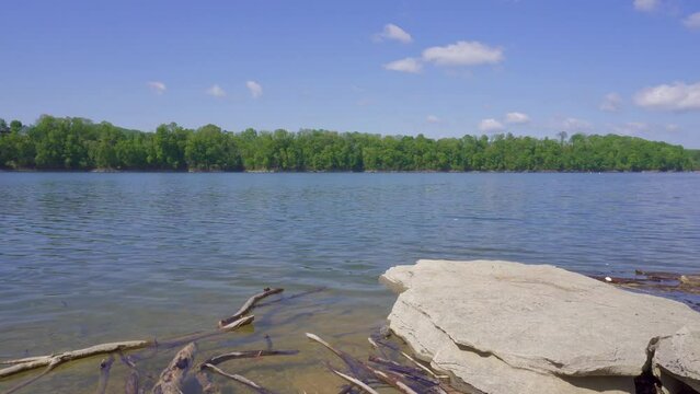 Cumberland River and White Oak Creek in Kentucky. Mill Springs Battlefield National Monument site of Union  victory early in the Civil War. Confederate's fortified camp and ferry boat landing. 