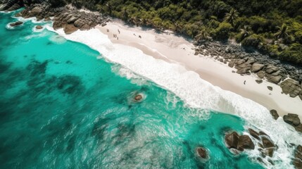 Obraz premium drone photo of the ocean beach