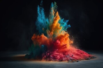 colorful powder burst