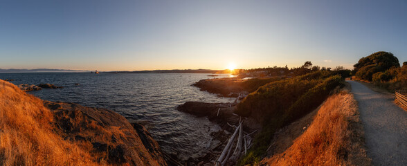 Scenic View of the Coastline on the West Pacific Ocean Coast