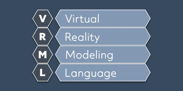 VRML Third Generation Partnership Project. An Acronym Abbrevation of a term from the software industry. Illustration isolated on blue background.