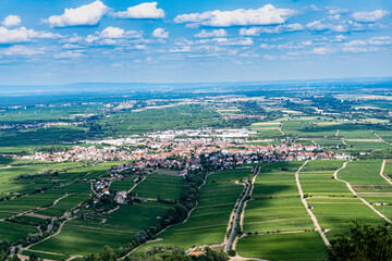 Fototapeta na wymiar Edenkoben Palatinate photographed from above