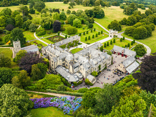 Lanhydrock House and Garden from a drone, Bodmin, Cornwall, England, UK	