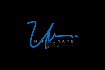 Initial UV signature logo template vector. Hand drawn Calligraphy lettering Vector illustration.